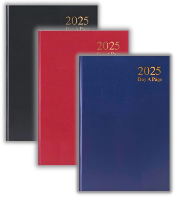 A5 Diary 2025 Black, Blue, Burgundy