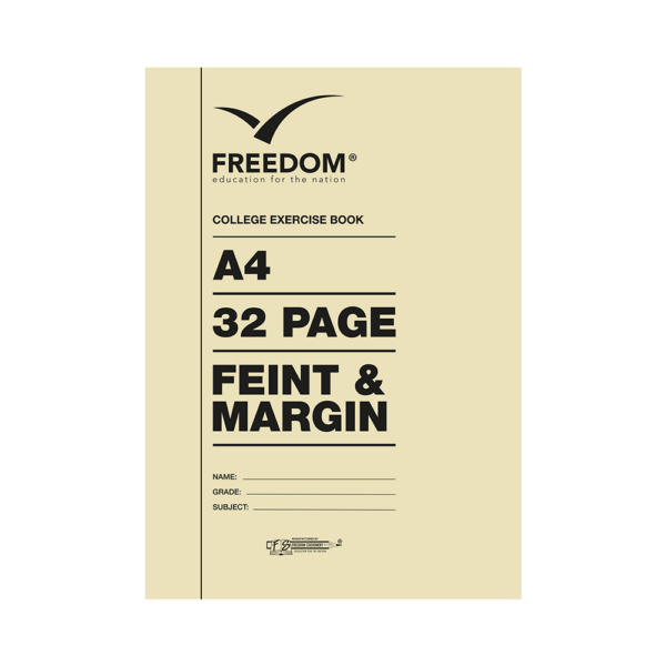 Freedom A4 32 Pages College Exercise Book Feint