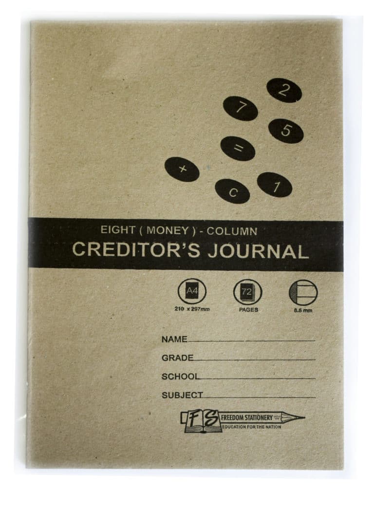School Books A4 8mc Creditors Journal Soft Cover 72 Page Statesman