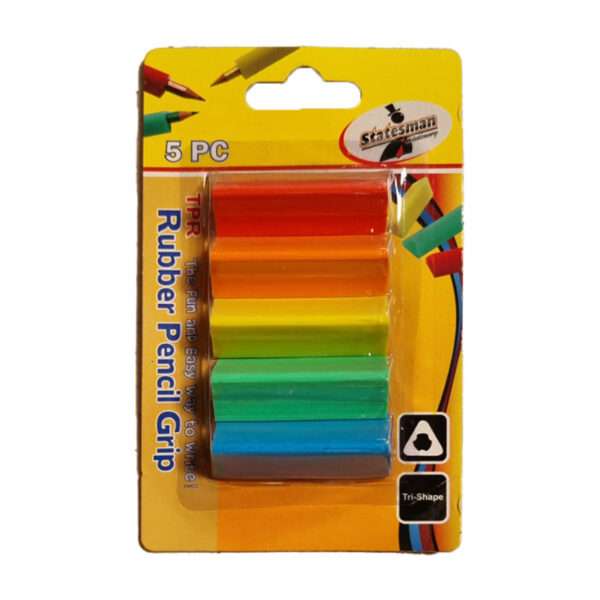 Pencil Rubber Grips 5 Pack Assorted Colours