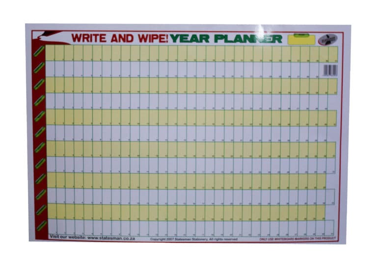 Educational Wall Chart Year Planner – Dry & Wipe