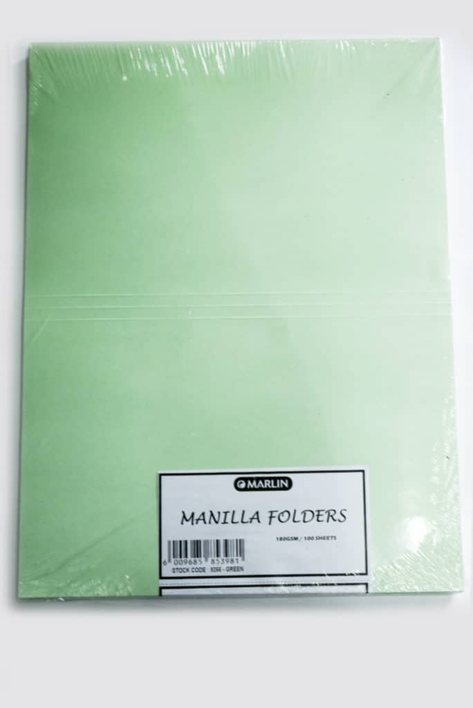 Manilla Folders 9266 Green 100’s