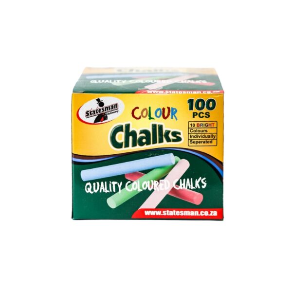 Statesman Dustless Colour Chalk 100's