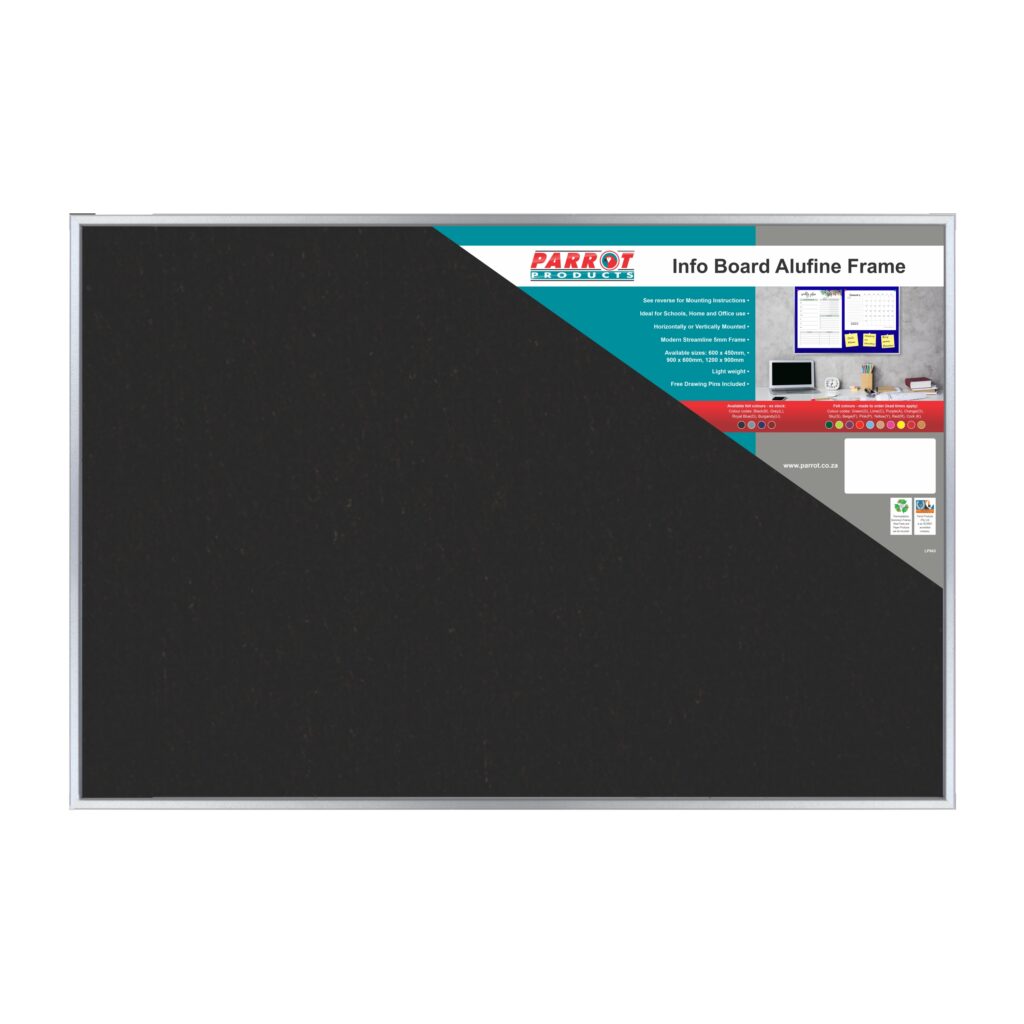 Parrot Info Board Alufine Frame Black 600 x 450mm
