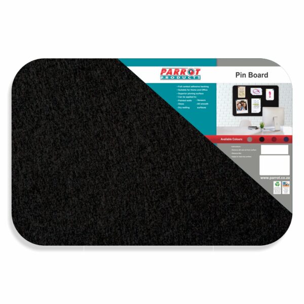 Parrot Pin Board Black 600 x 450mm - No Frame