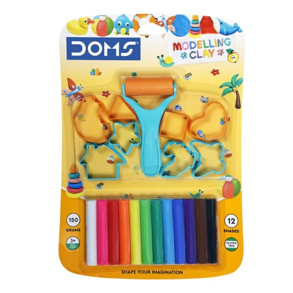 Dom's Modelling Clay 12's (Toy+ Roller) Multicolour
