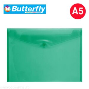 Butterfly A5 PVC Carry Folders - Green
