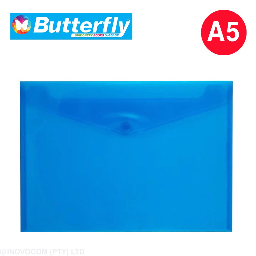 Butterfly A5 PVC Carry Folders - Blue