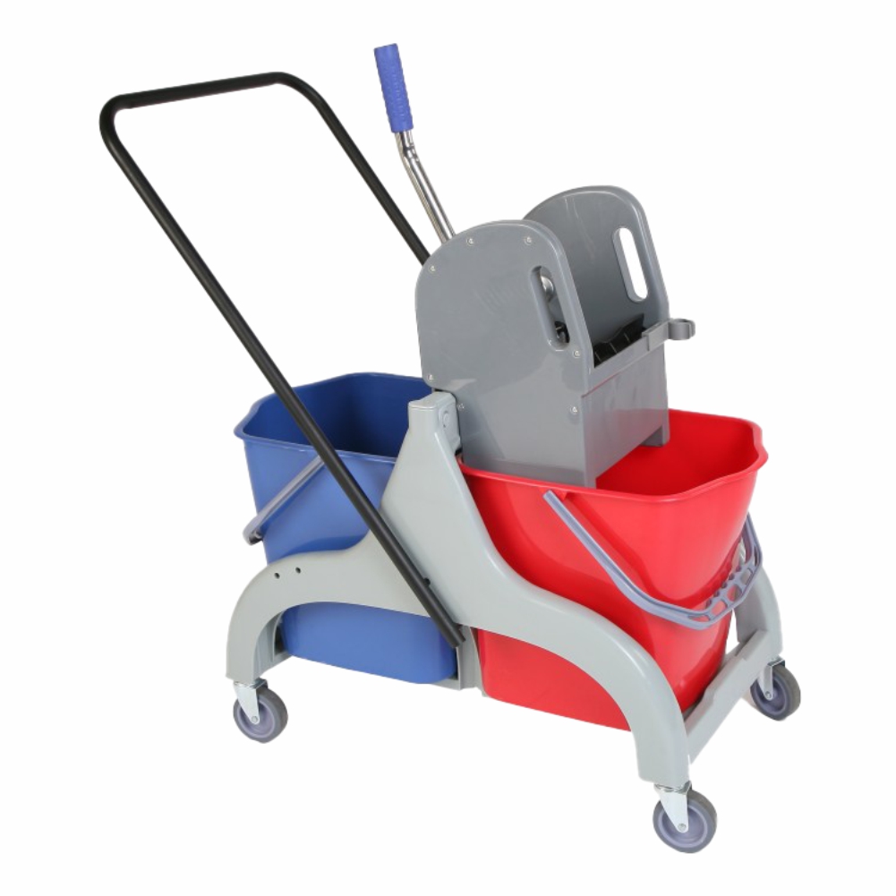 Double Bucket And Wringer Mop Press Trolley – 50L Commercial Floor Cleaning System