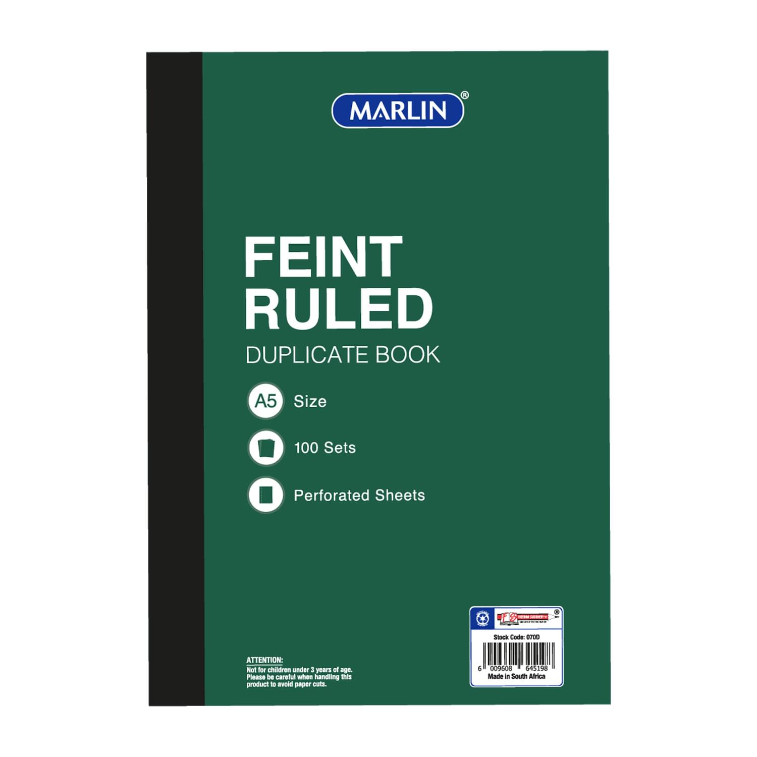 Marlin A5 Carbon Duplicate Feint Book | Ruled Duplicate Record Book