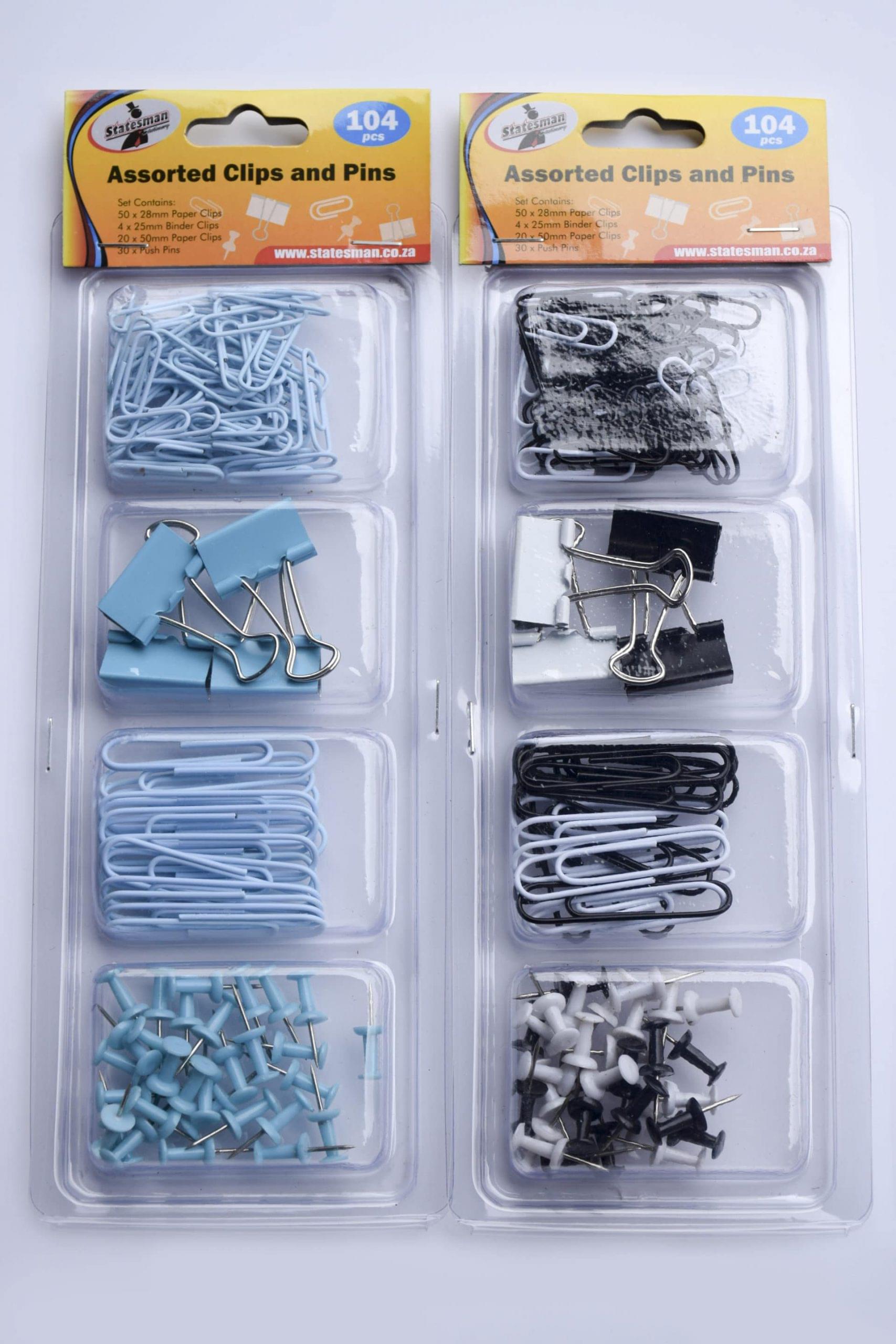 Statesman Assorted 104PC Clips & Pins - Special Offer !!!