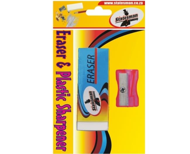 Statesman 1 Hole Neon Sharpener & Eraser - Special Offer !!!