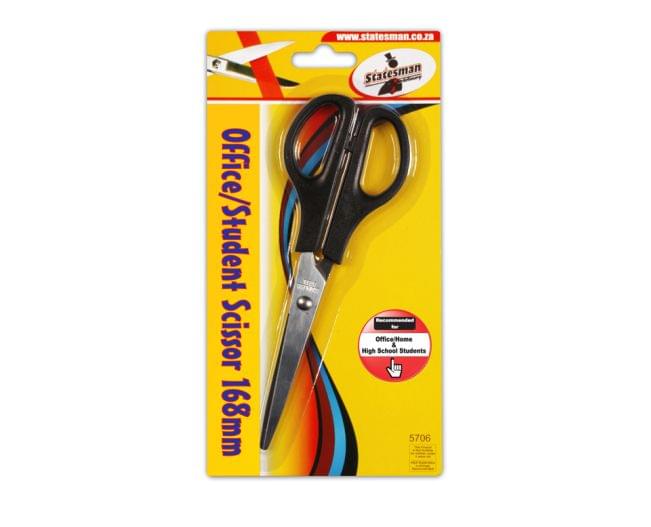 Statesman 168mm Black Handle Scissor - For Office & Home