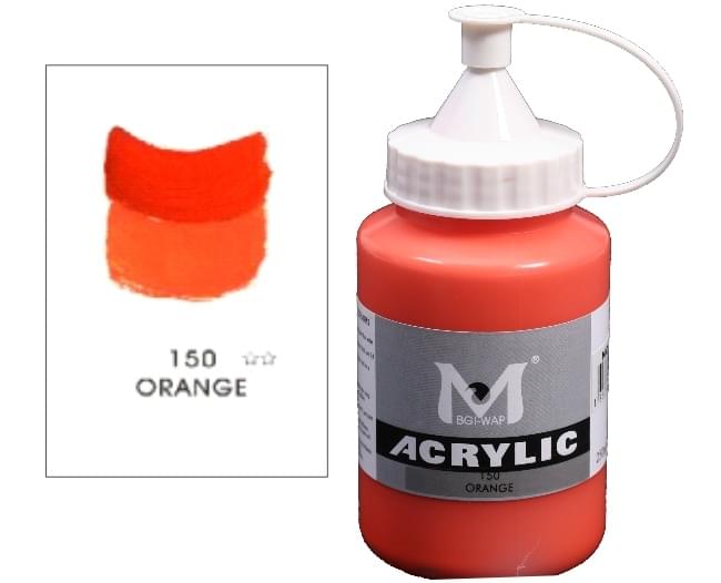 Number 150 Orange Professional Acrylic Paint 250ml