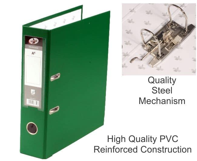 A4 Lever Arch File Green PVC 70MM