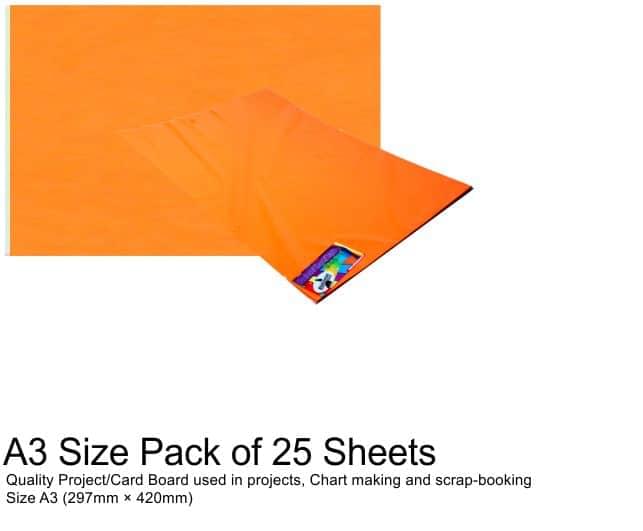 Project Boards A3 - 25 Sheets Orange