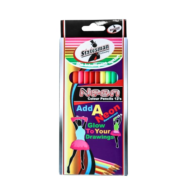 Statesman Neon Colour Pencils 12's - Special Offer !!!